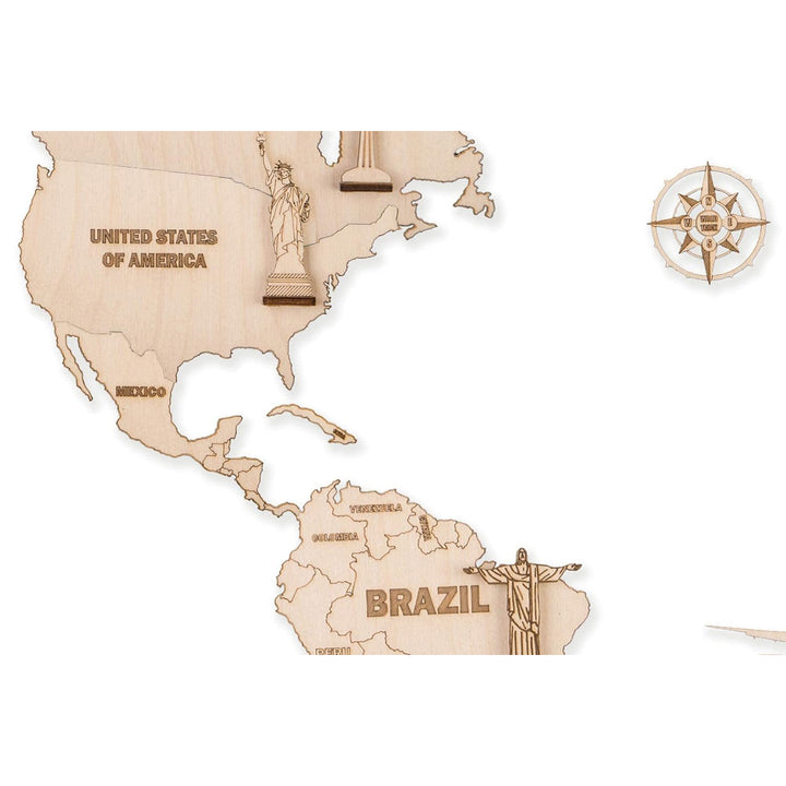 Weltkarte aus Holz cutful