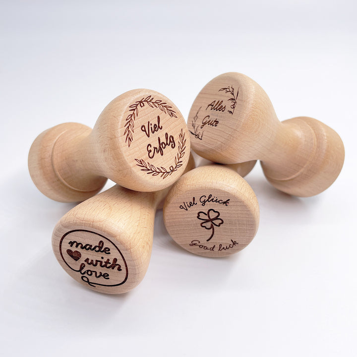 Holzstempel ø 3 cm "Viel Erfolg" cutful