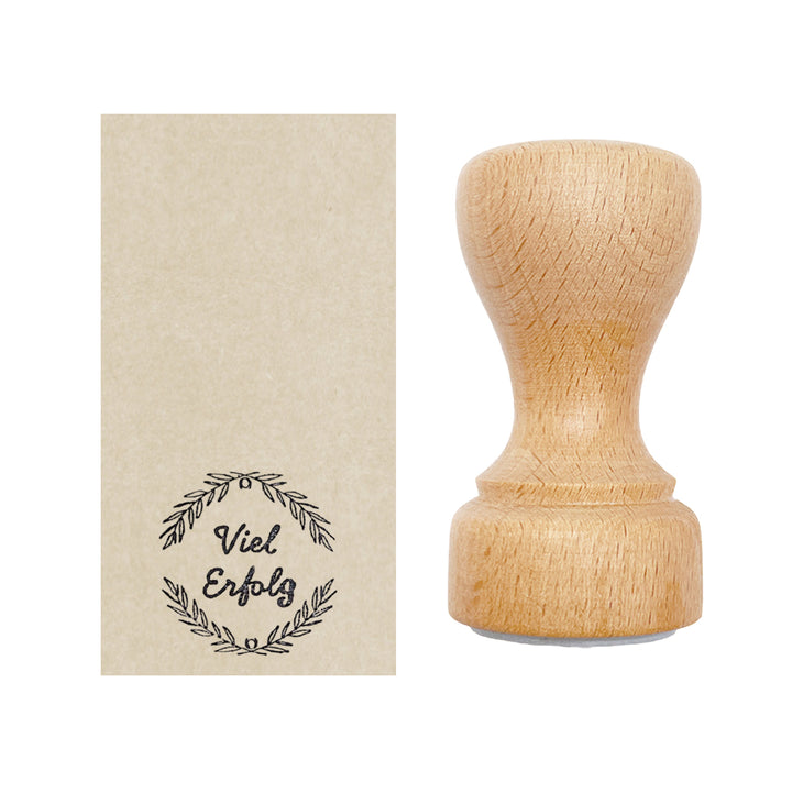 Holzstempel ø 3 cm "Viel Erfolg" cutful